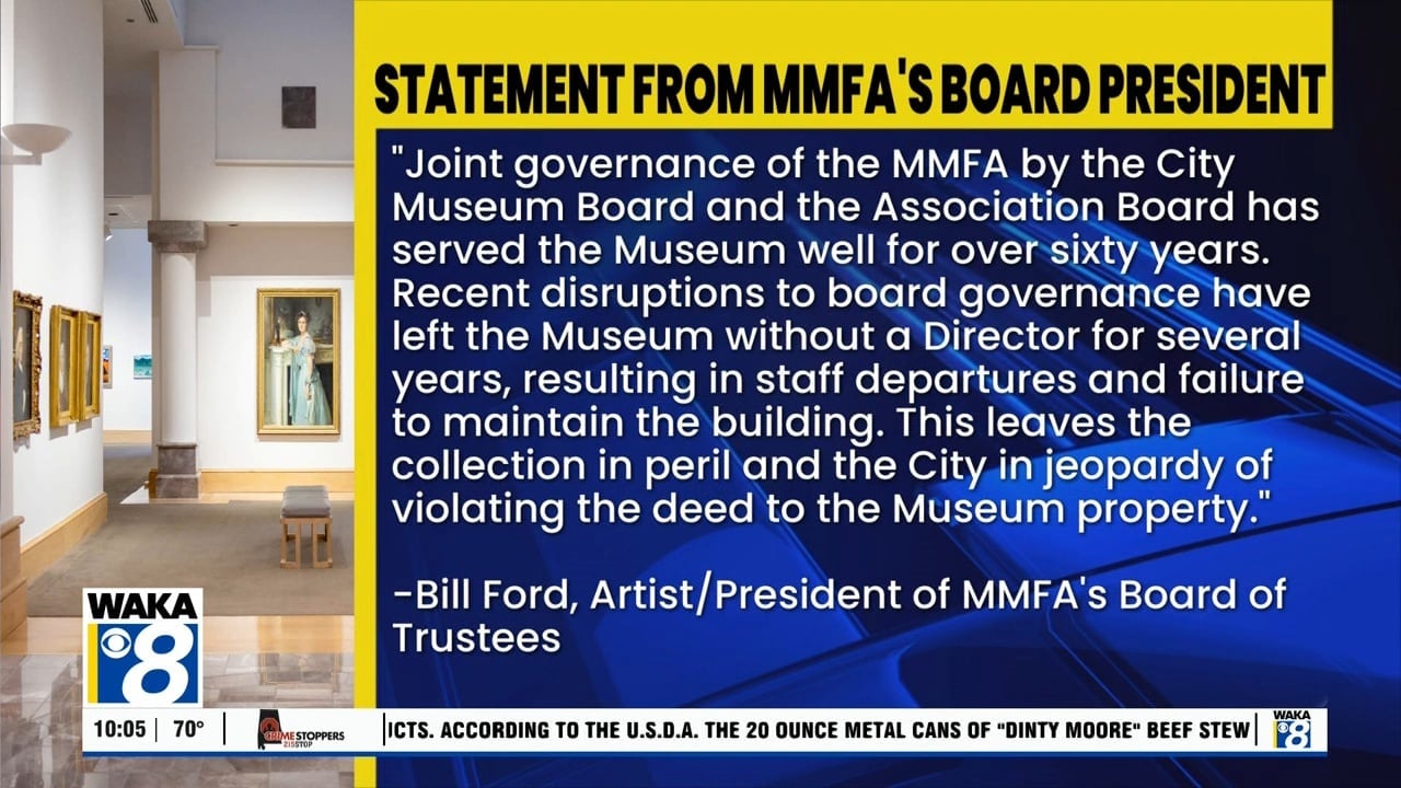 Montgomery Museum of Fine Arts Board President Responds to Mayor’s Public Attack Over Governance Dispute