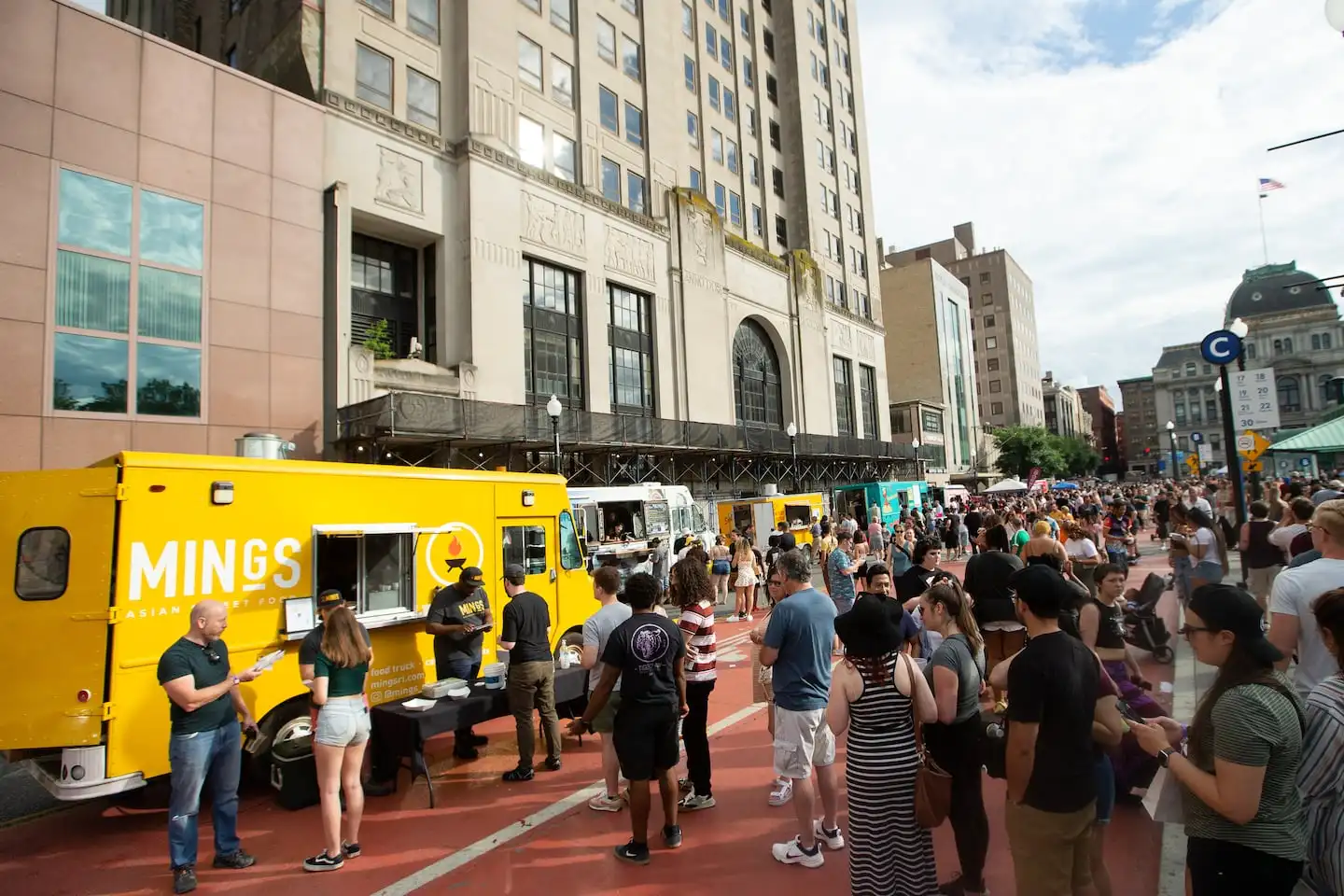 Food trucks line Kennedy Plaza during PVDFest.