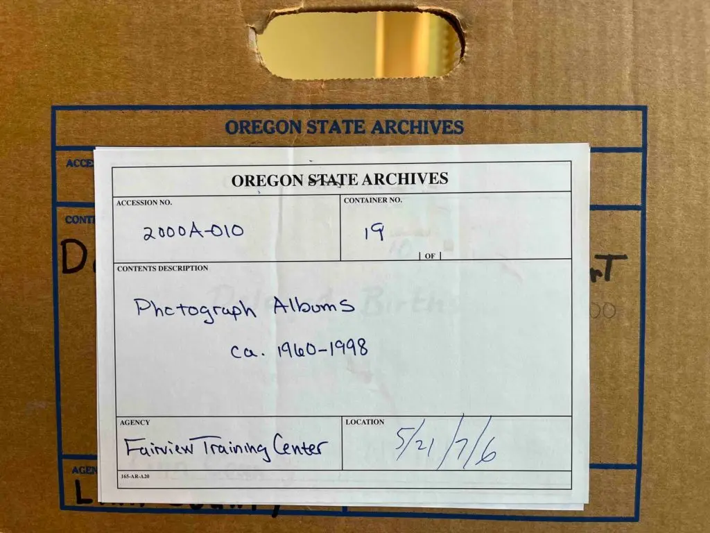 file box with label