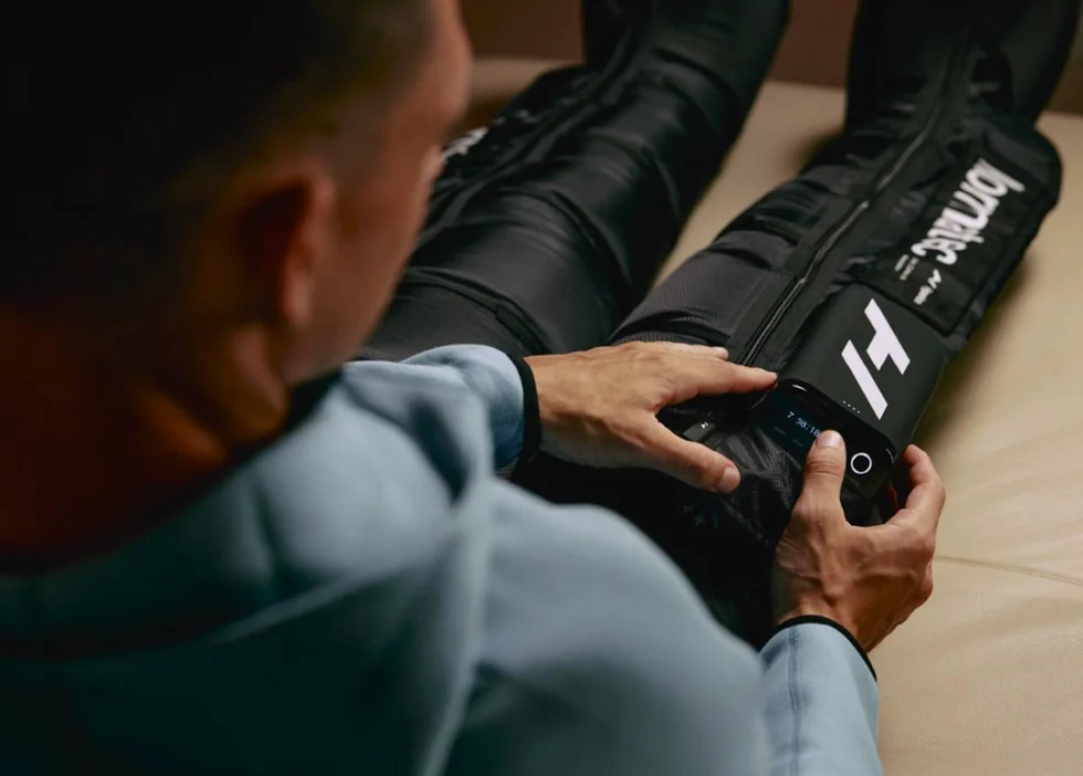 compression therapy device in use