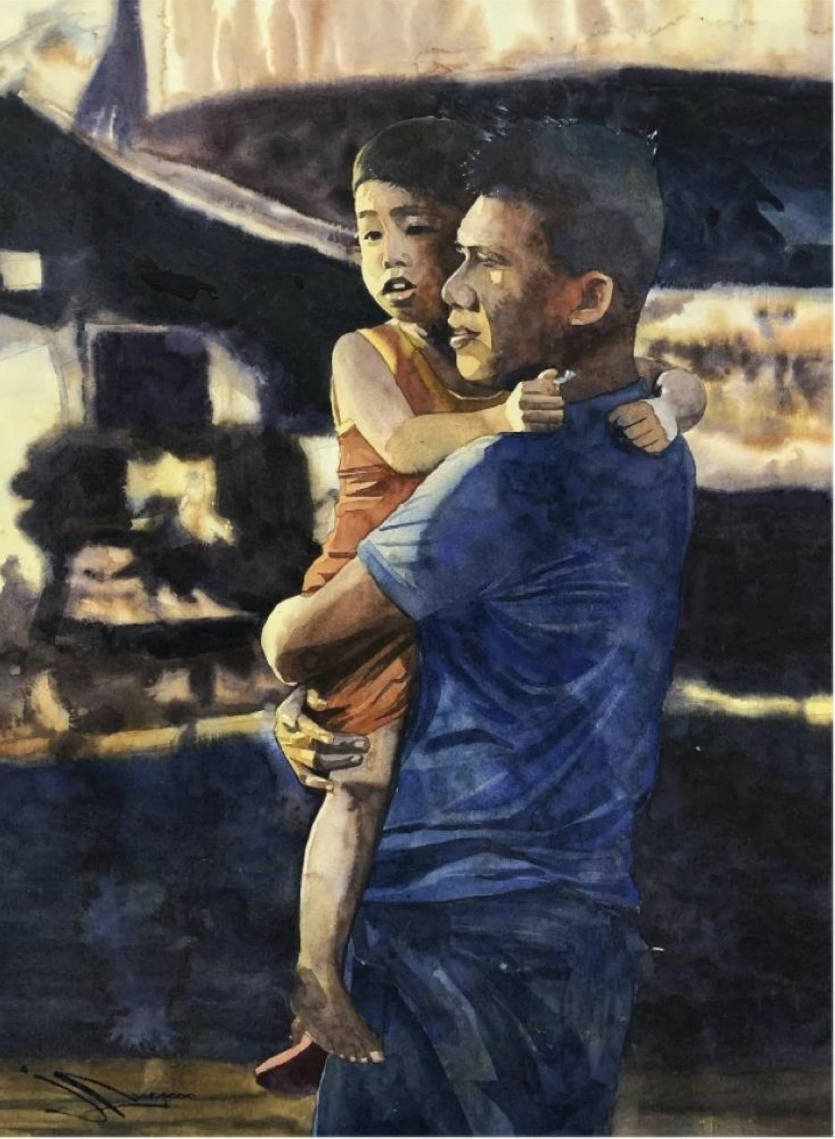 The visual artist always aims to create thought-provoking pieces, like this one titled ‘Father and Son.’ PHOTOS COURTESY OF JC VARGAS