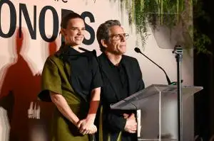 Jessica Lee Gagné, Ben Stiller at IndieWire Honors Television 2025 held at NeueHouse Hollywood on June 05, 2025 in Los Angeles, California.