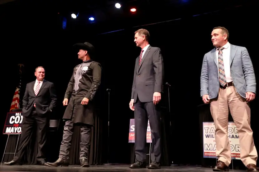 From left, Bill Cox, Matt Rostami, Scott Sanford, and Taylor Willingham, during the Mckinney...