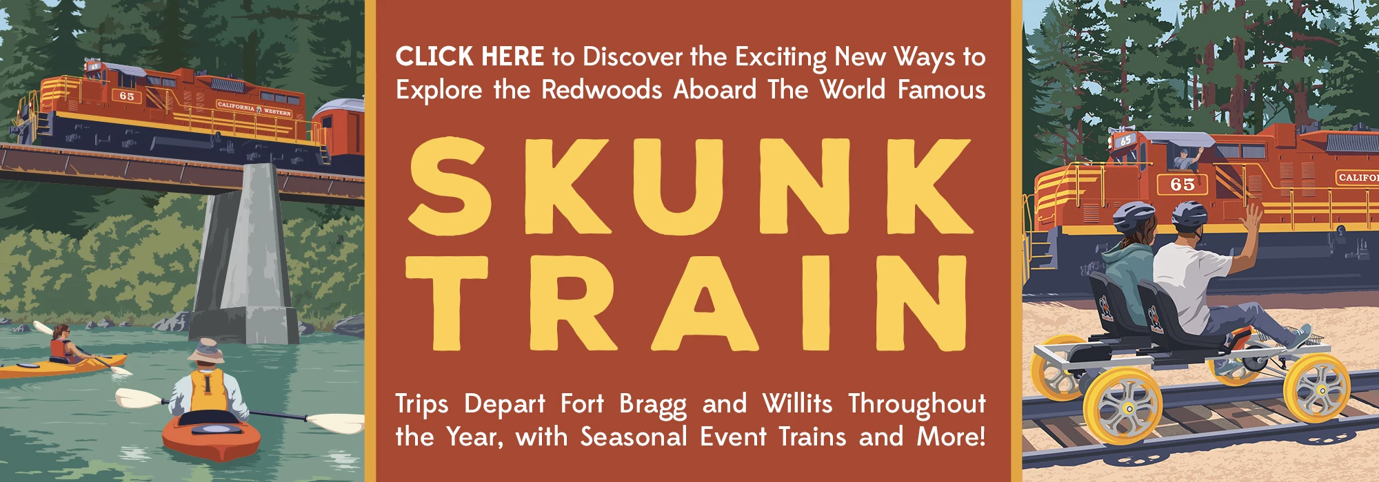 Skunk Train: Fort Bragg, California
