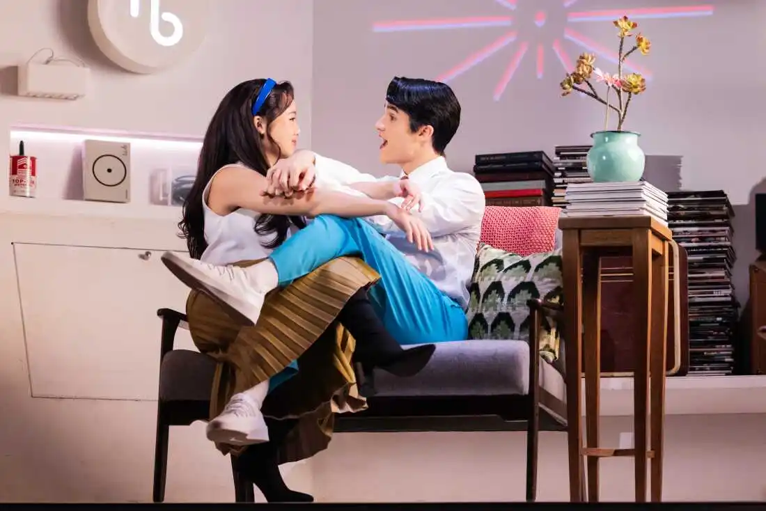 Helen J Shen and Darren Criss in the new, Tony-nominated musical Maybe Happy Ending