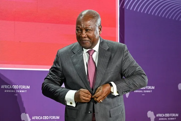 Ghana’s President John Mahama at the Africa CEO Forum summit in Abidjan, Ivory Coast, in May 