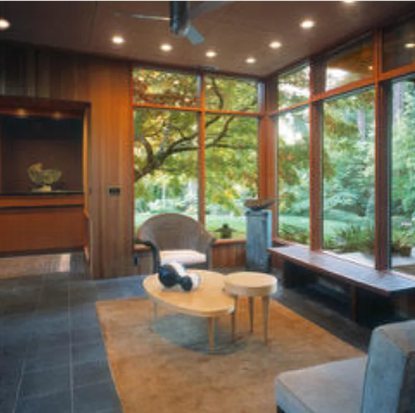 Inside the carefully renovated Pietro Belluschi house. Photo: Michael Mathers