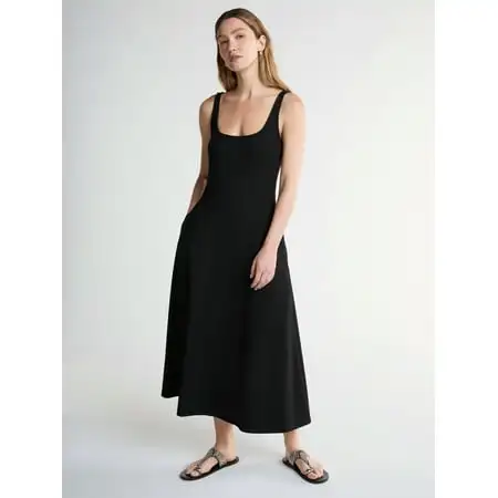 Scoop Women’s Ponte Maxi Dress With Square Neck, Sizes Xs-Xxl