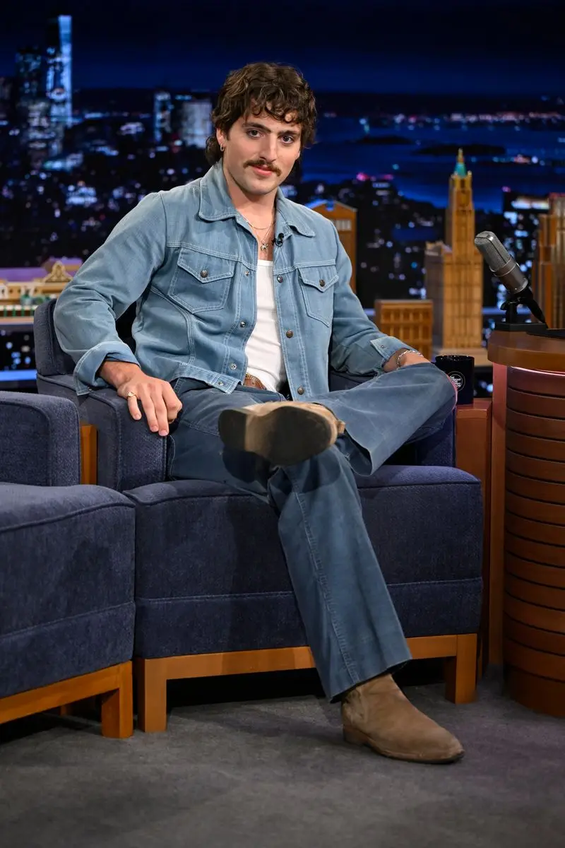 Benson Boone during an interview with Jimmy Fallon