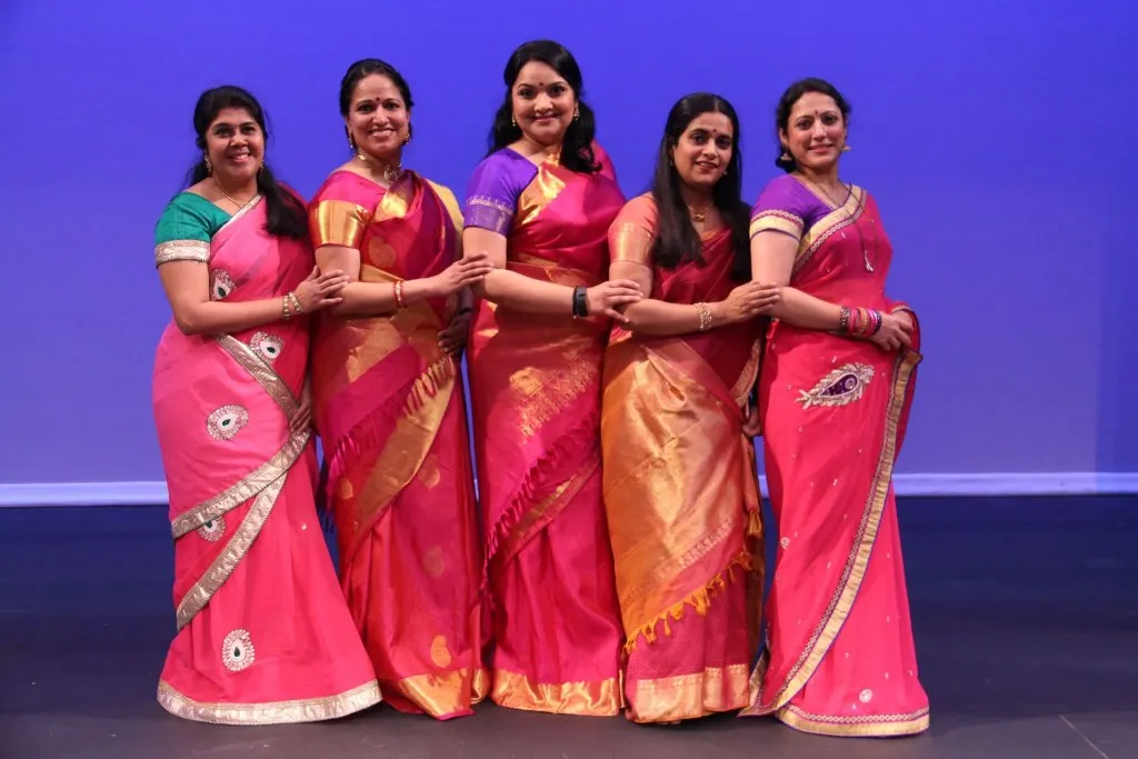 The staff at Anjali School of Dance, from left: Poorna Sridharan, Sowmini Sengupta, Anita Menon, Archana Mungara, Meera Kanagal. Photo courtesy of Anjali School of Dance.