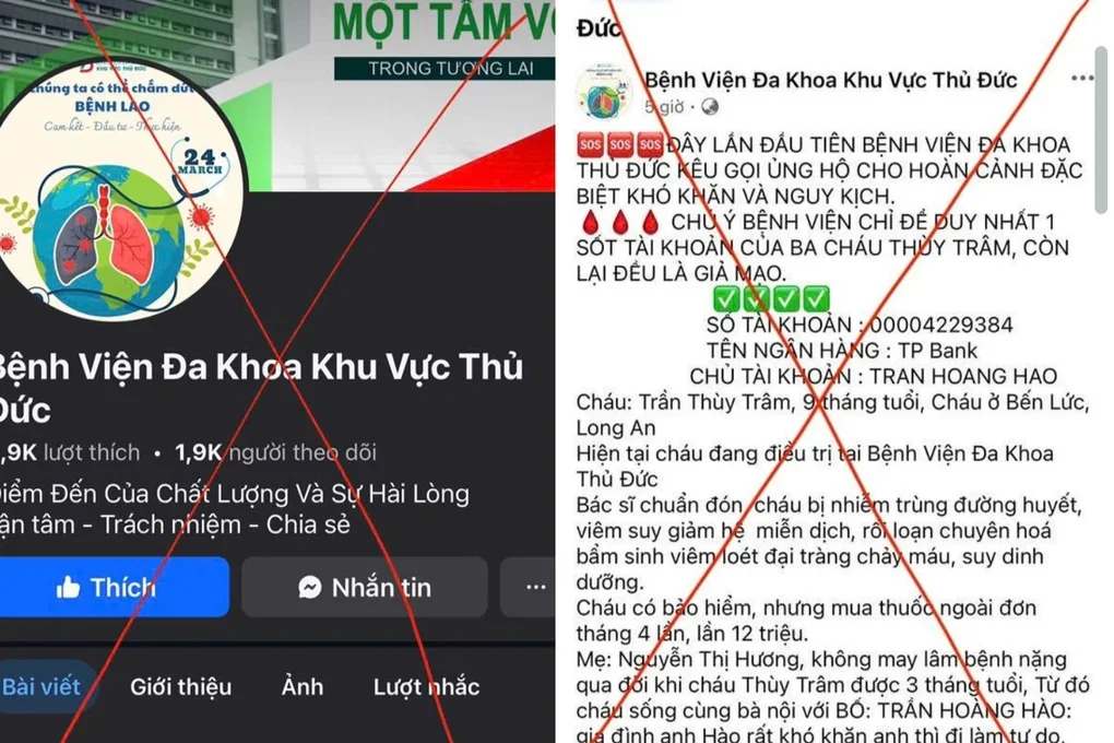 Giả mạo Bệnh viện Đa khoa Thủ Đức, lấy ảnh em bé nguy kịch để quyên tiền - 2