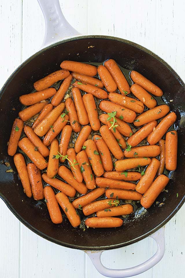 brown butter maple roasted carrots