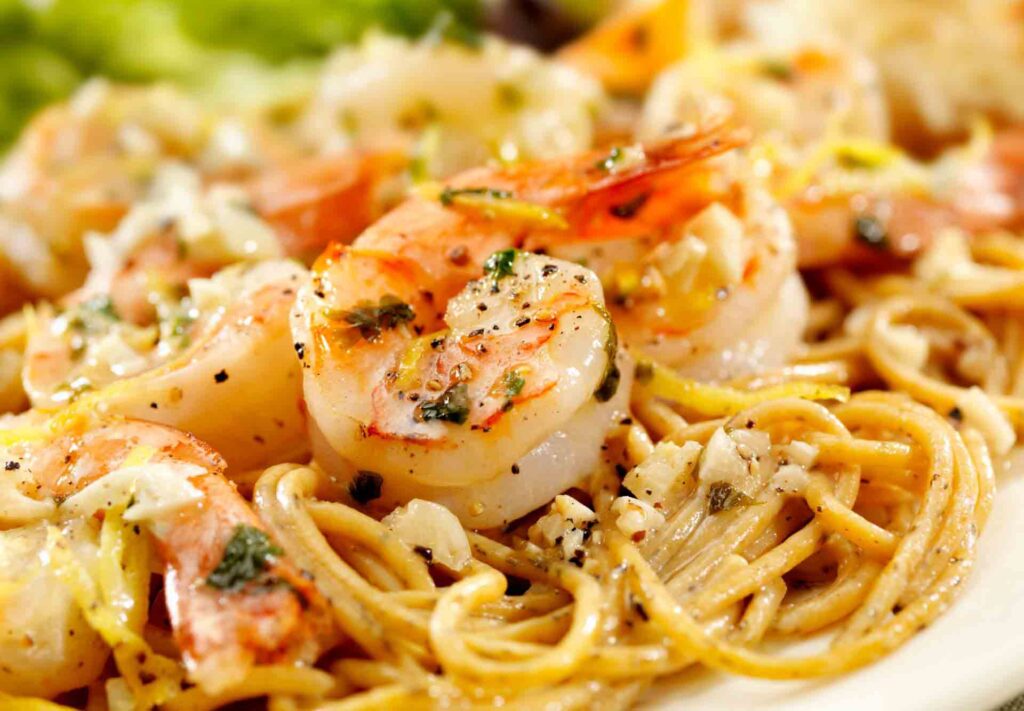 Shrimp and Shiitake Soy Sauce Butter Pasta