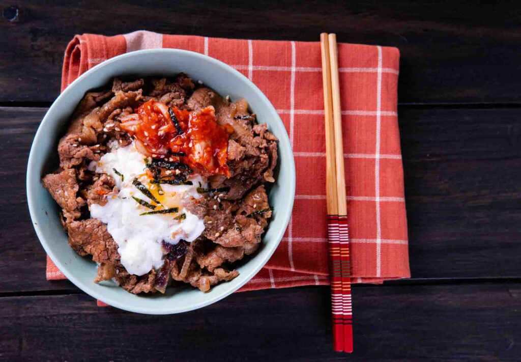 Korean Kimchi Unites with Beef Fried Rice