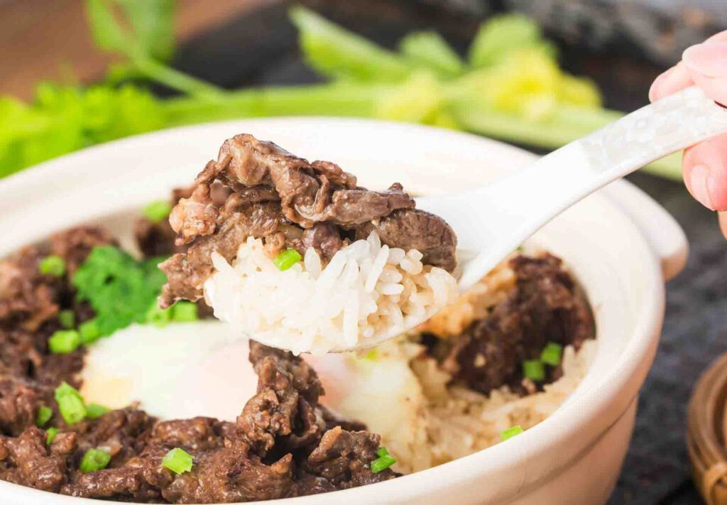 Cantonese Ground Beef Over Rice
