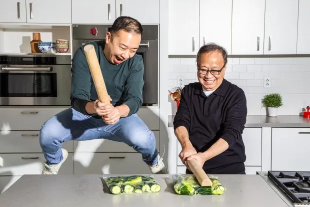 Kevin Pang and his father, Jeffrey Pang, coauthors of 