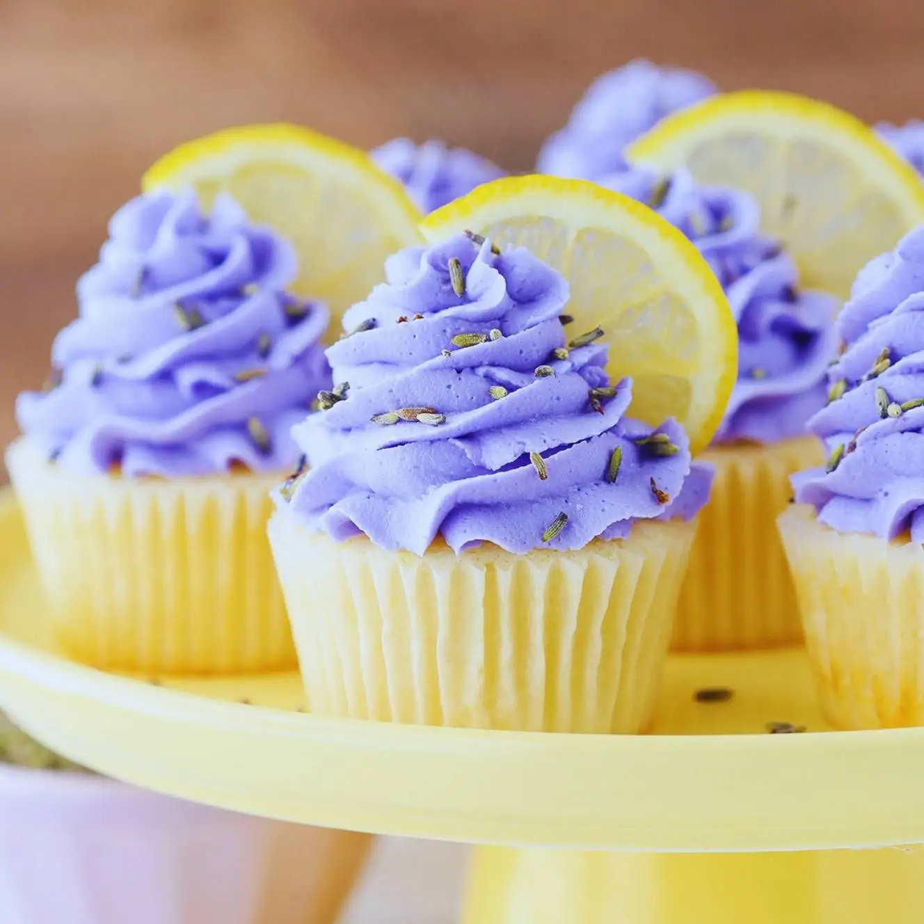 Spring Brownie Cupcakes with Lavender Icing & Sugared Flowers