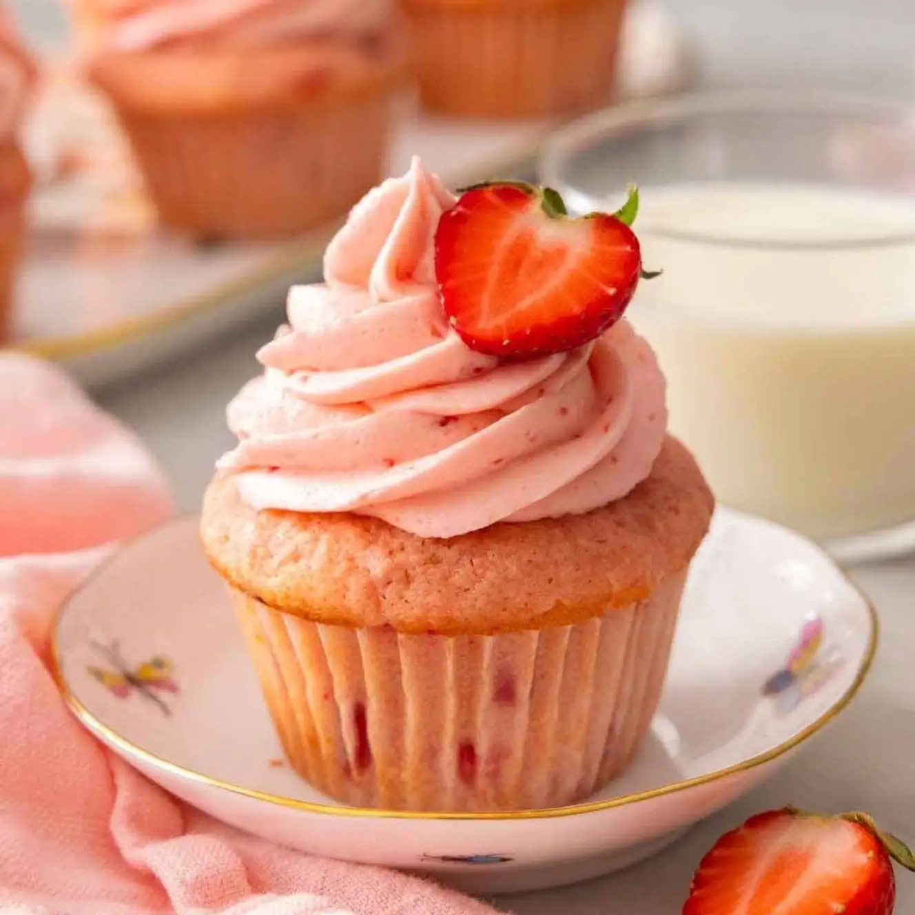 Strawberry Cupcakes with Berry Meringue Buttercream