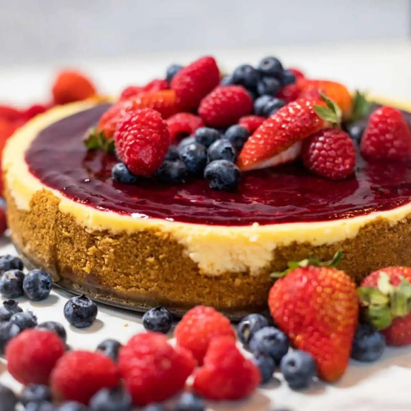 Fresh Berry Cheesecake with Glaze