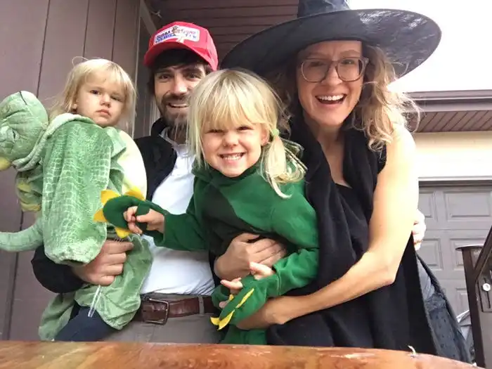 The author and her family on Halloween.