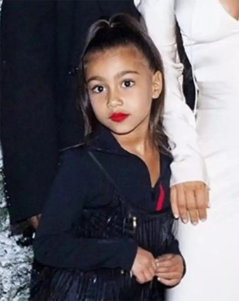 north west aged five red lipstick