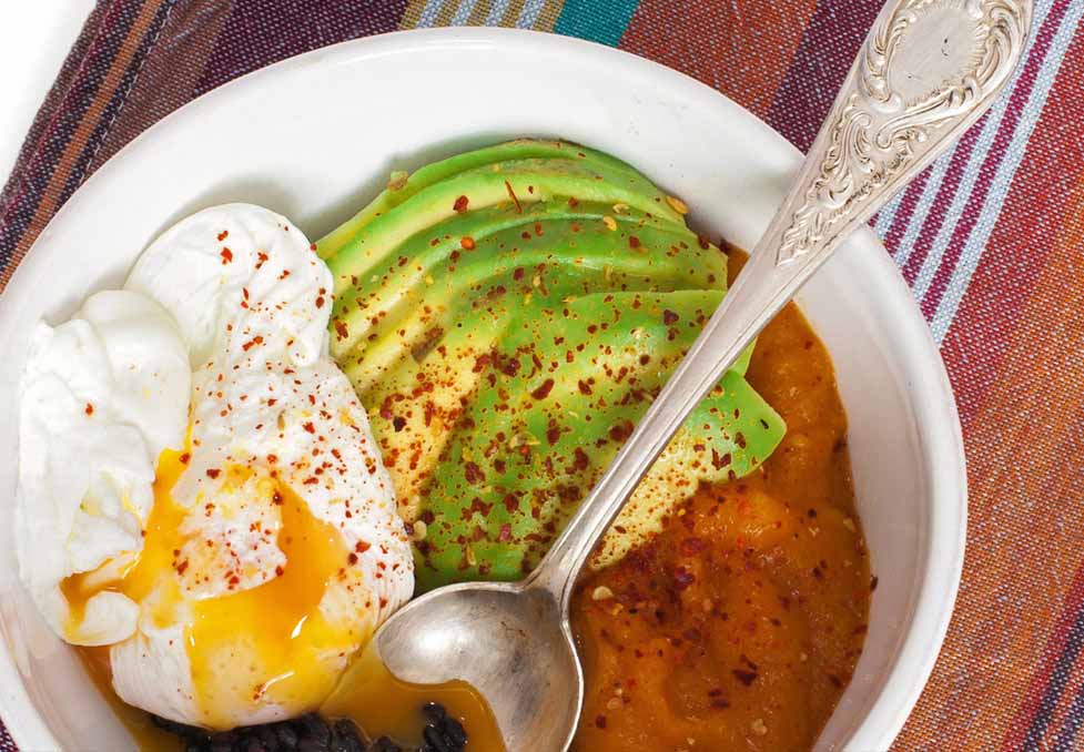 Rice With Eggs And Avocado And Chili