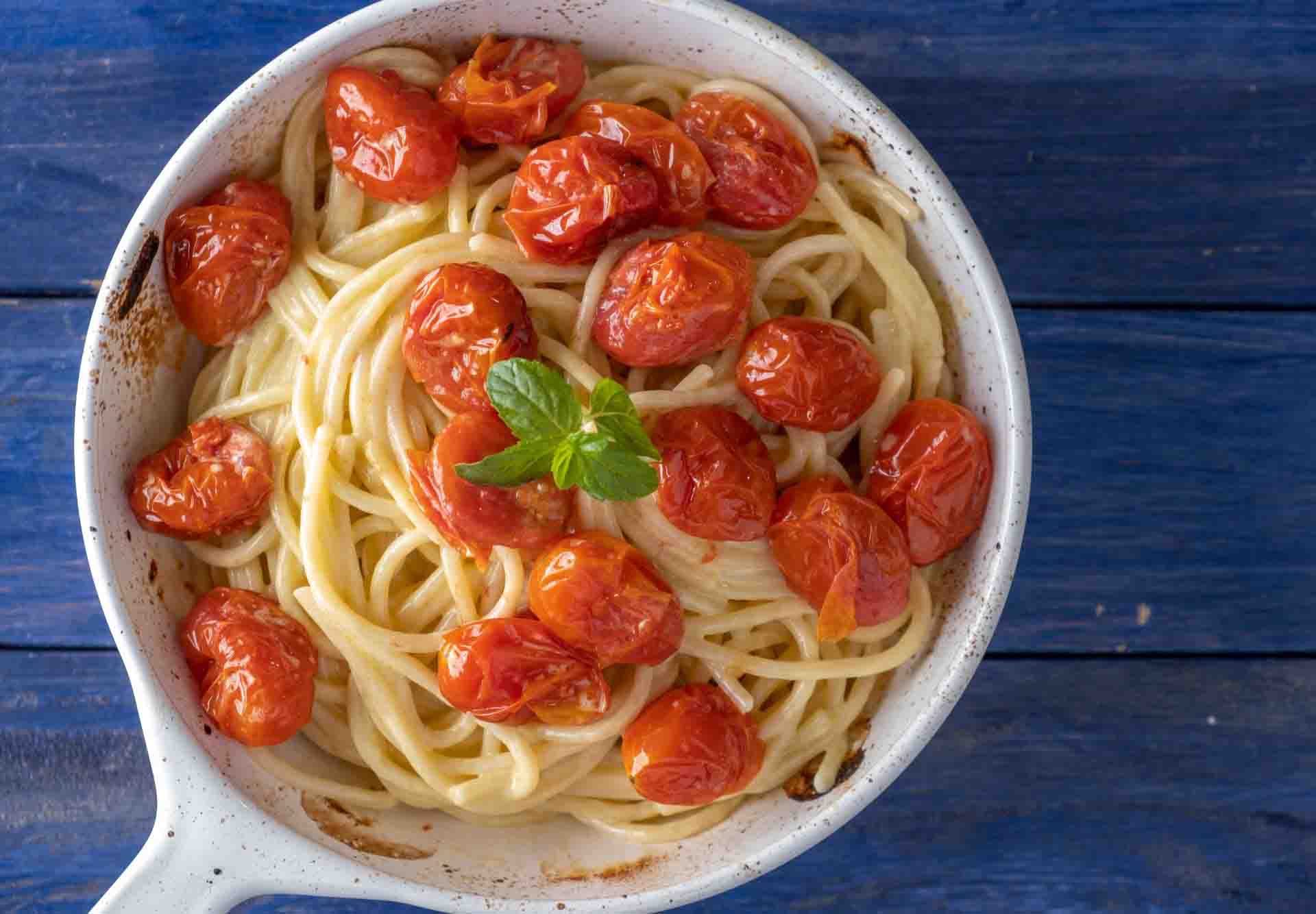 Oven-Roasted Cherry Tomato Pasta Puttanesca