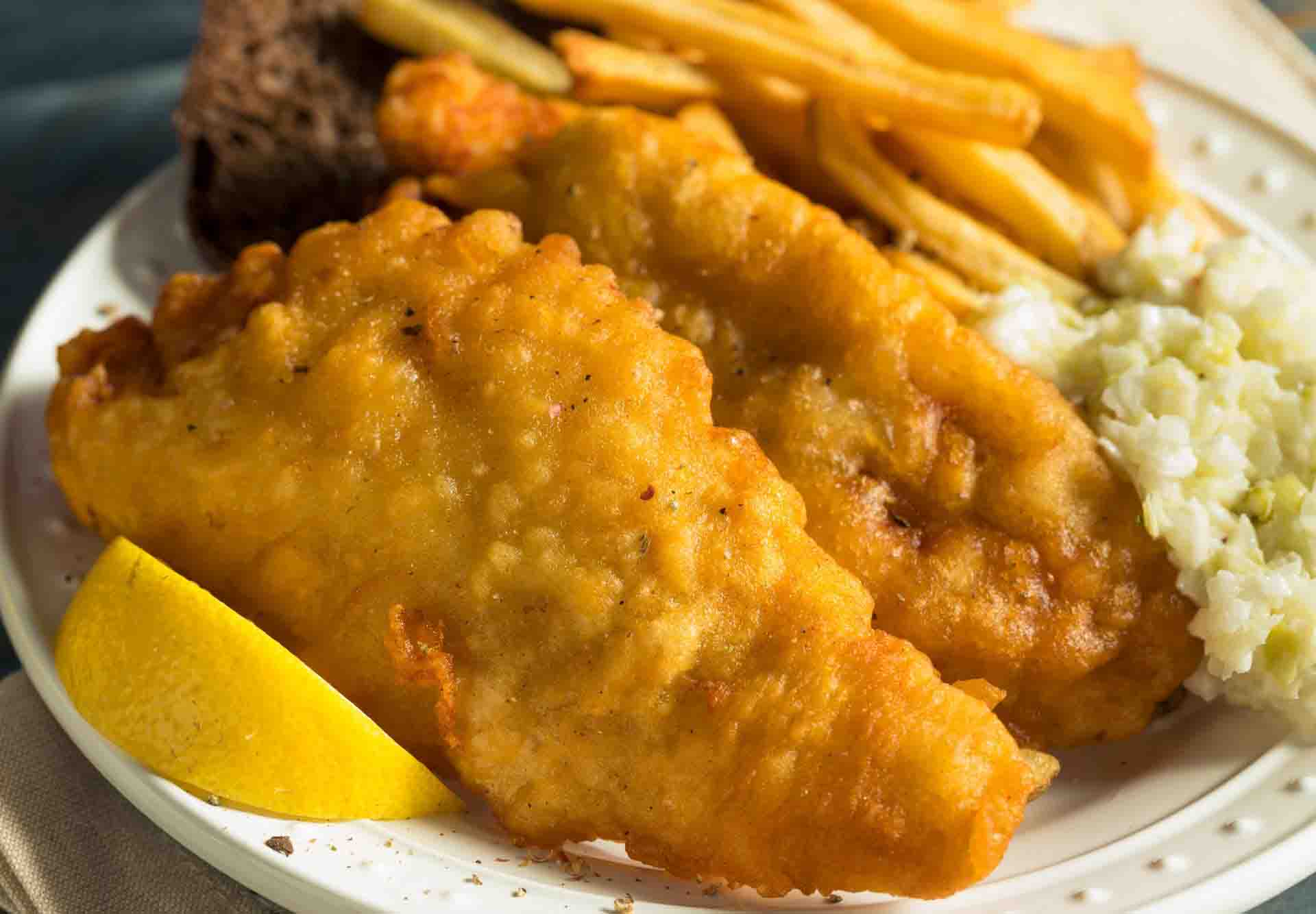 Beer-Infused Fish Fry with Crispy Potato Slices & Zesty Tartar