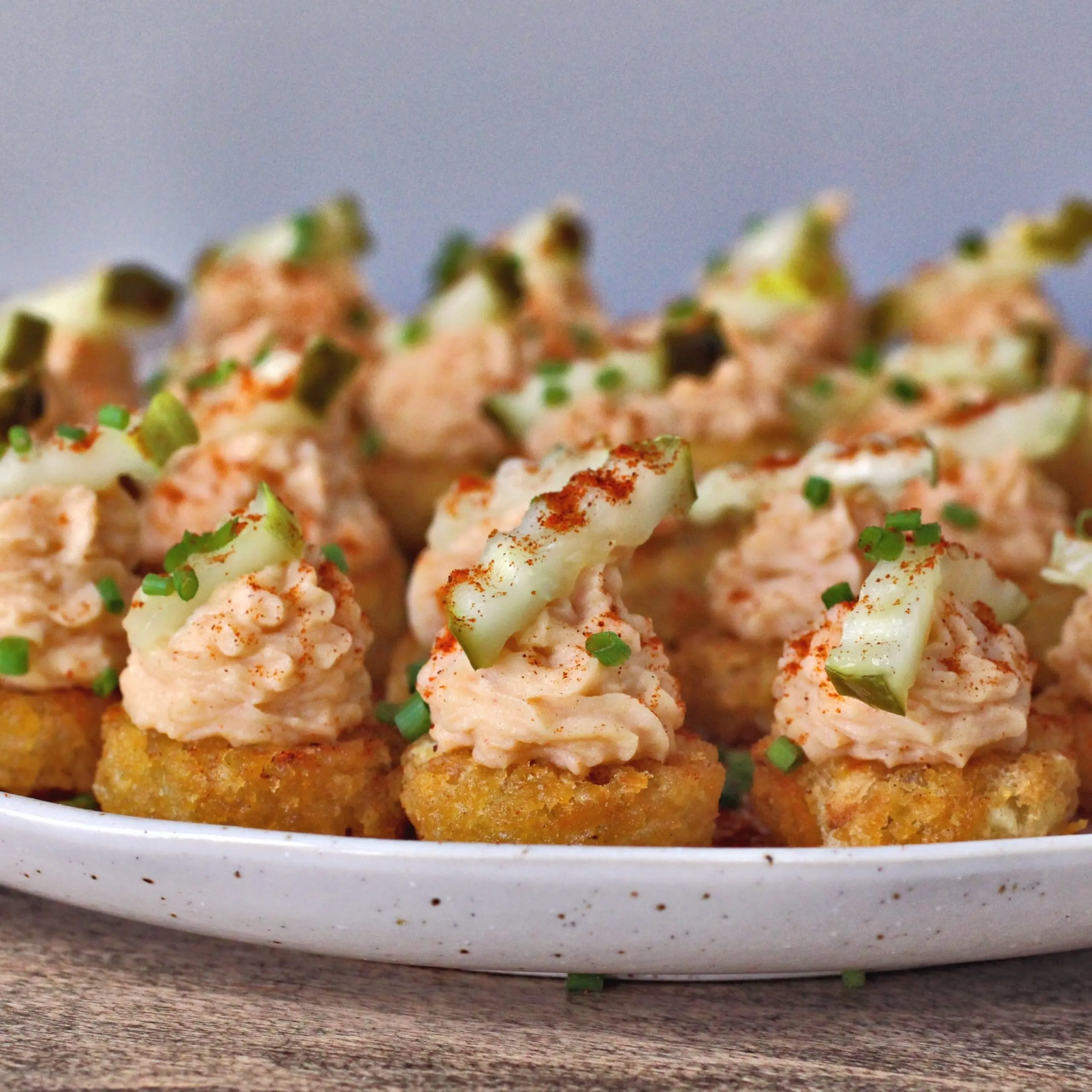 PHOTO: Spicy pickled deviled tots are a perfect Super Bowl snack food.