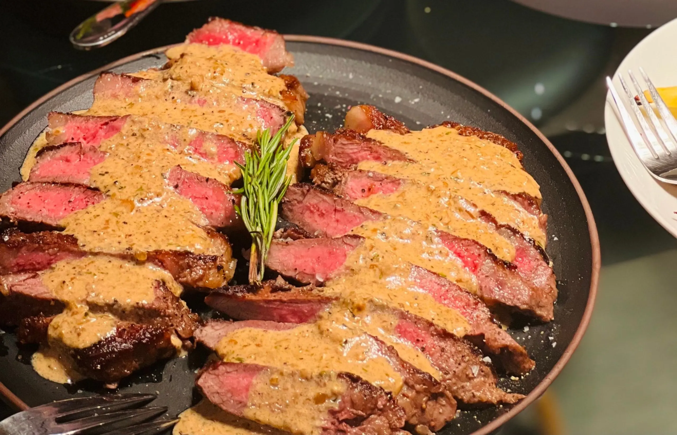 PHOTO: Steak au poivre is a perfect Valentine's Day dinner for two at home.