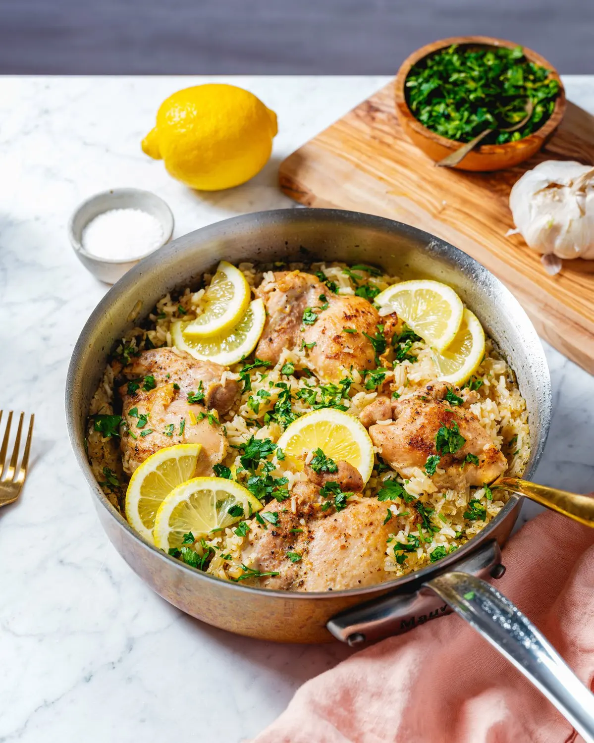 One pot chicken and rice skillet dinner