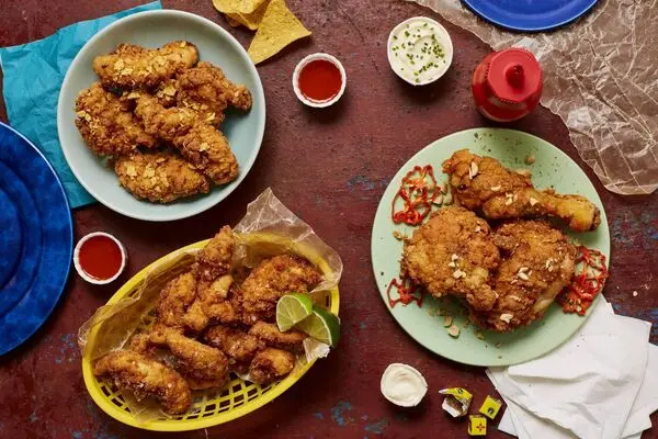 Fried chicken three ways from Big Zuu's Big Eats (Ebury Press).  Picture: Ellis Parrinder/PA