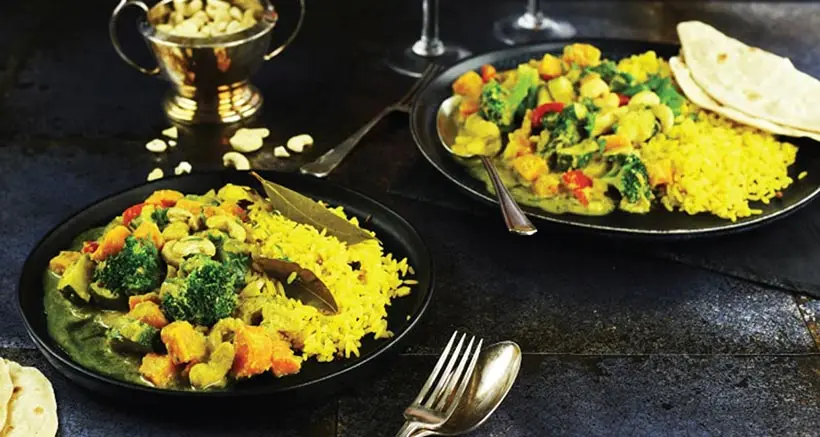 Vegan Vegetable Korma with Pilaf Rice