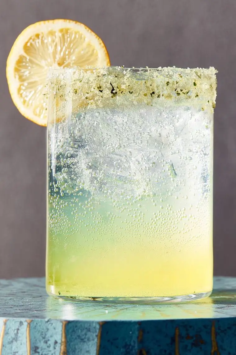 spiked sparkling basil lemonade
