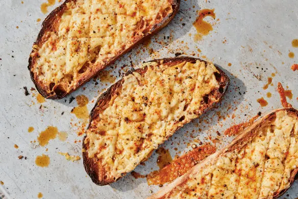This riff on Welsh rarebit makes a delicious supper or ballast for drinking.