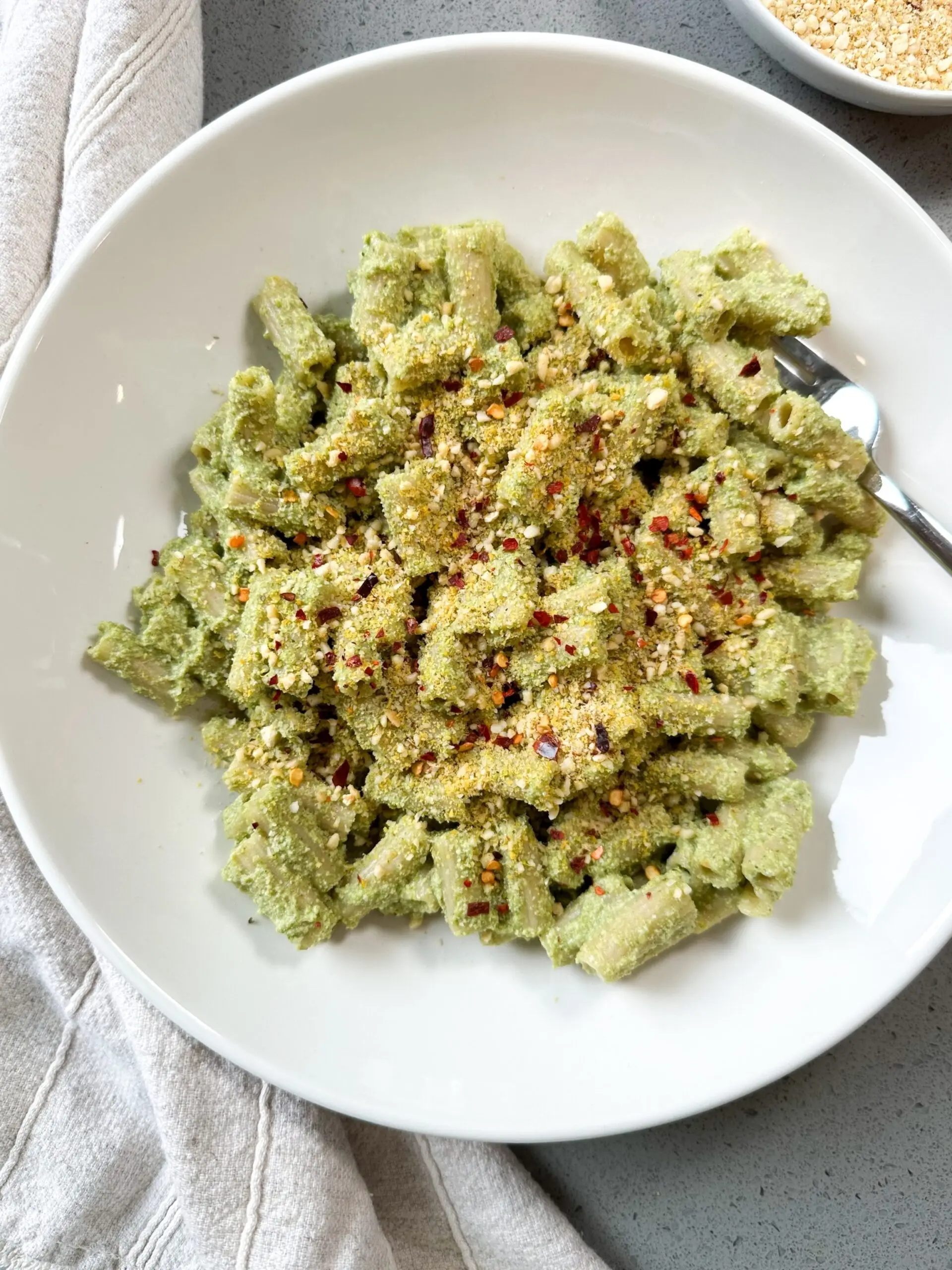PHOTO: A bowl of green veggie pasta from Jenn Lueke.