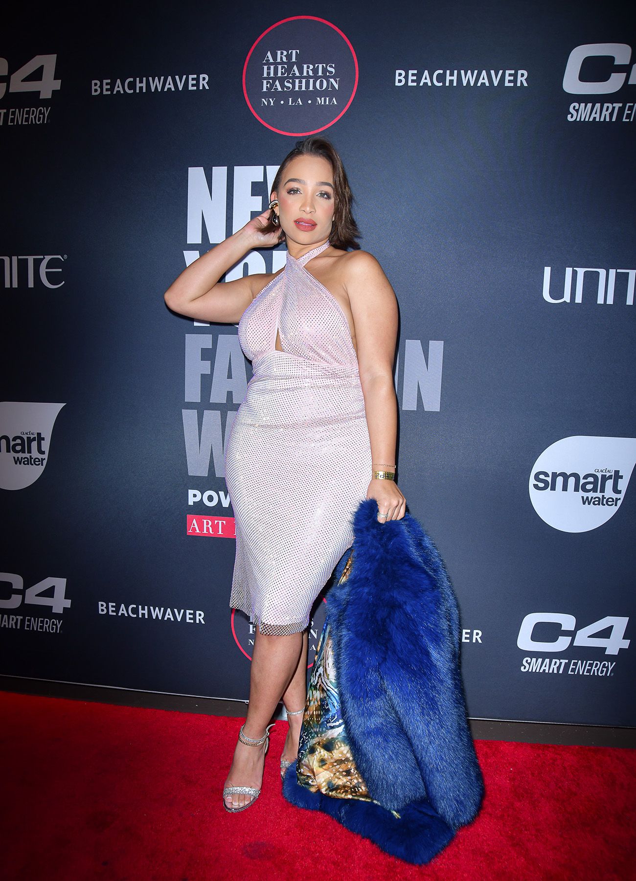 NEW YORK, NEW YORK - FEBRUARY 08: Katherine Mata arrives on the red carpet during New York Fashion Week Powered by Art Hearts Fashion at The Angel Orensanz Foundation on February 08, 2024 in New York City.  (Photo by Mark Gunter/Getty Images for Art Hearts Fashion)