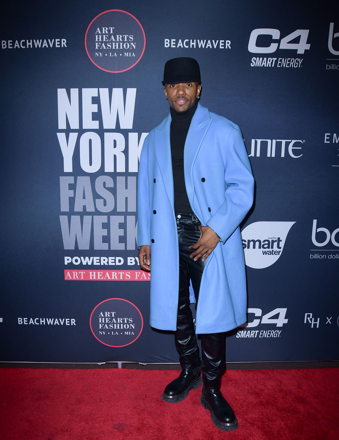 NEW YORK, NEW YORK - FEBRUARY 08: King Rich arrives on the red carpet during New York Fashion Week Powered by Art Hearts Fashion at The Angel Orensanz Foundation on February 08, 2024 in New York City.  (Photo by Mark Gunter/Getty Images for Art Hearts Fashion)