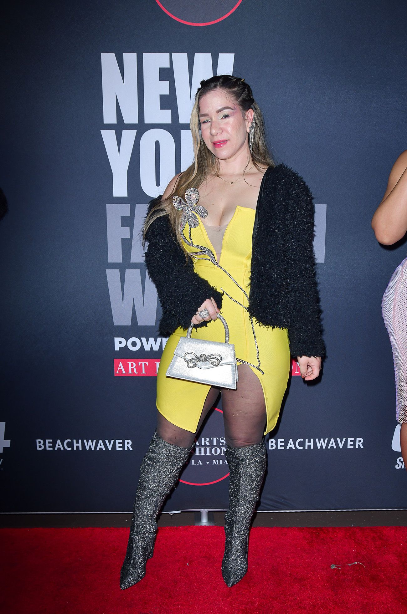 NEW YORK, NEW YORK - FEBRUARY 08: Beatriz De Leon arrives on the red carpet during New York Fashion Week Powered by Art Hearts Fashion at The Angel Orensanz Foundation on February 08, 2024 in New York City.  (Photo by Mark Gunter/Getty Images for Art Hearts Fashion)