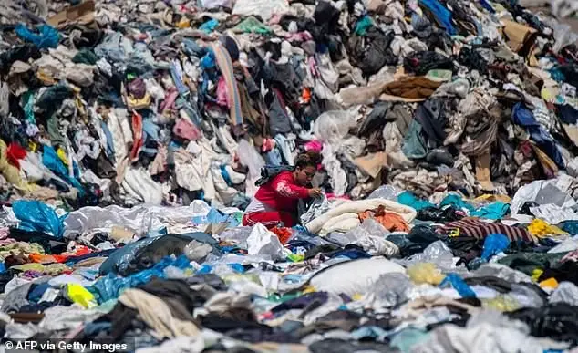 While merchants from Chile's capital city of Santiago buy some of the tens of thousands of tons of discarded clothes as it pours into Chile's Iquique port from the developed world, at least 39,000 tons of truly unwanted items end up in the Atacama each year
