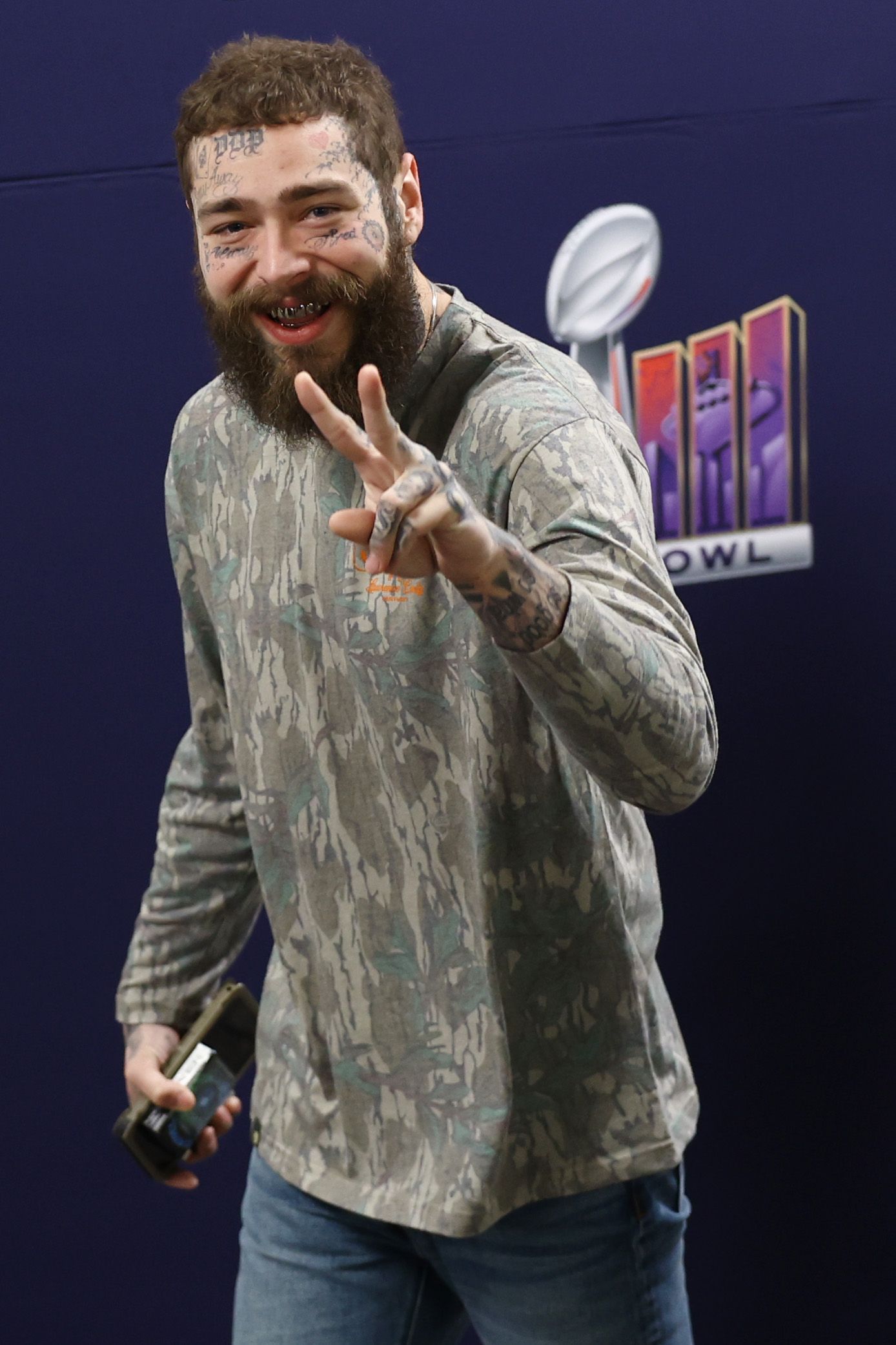 LAS VEGAS, NEVADA - FEBRUARY 11: American rapper and singer Post Malone arrives before Super Bowl LVIII at Allegiant Stadium on February 11, 2024 in Las Vegas, Nevada. (Photo by Tim Nwachukwu/Getty Images)
