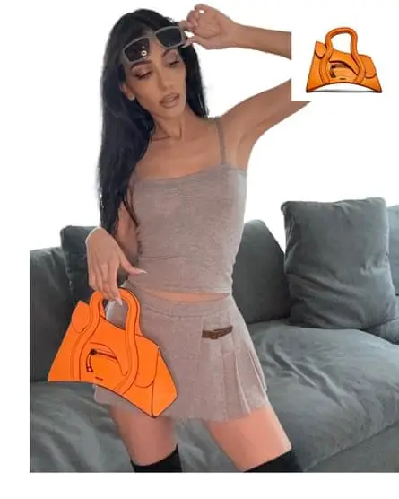 Danielle Levi, who styles Kim Kardashian, with MSCHF’s Global Supply Chain Telephone Bag