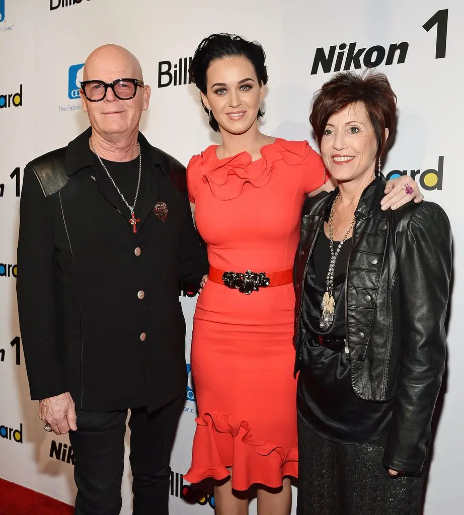 Keith Hudson, singer Katy Perry, and Mary Hudson attend the 2012 Billboard Women In Music Luncheon at Capitale on November 30, 2012 in New York City