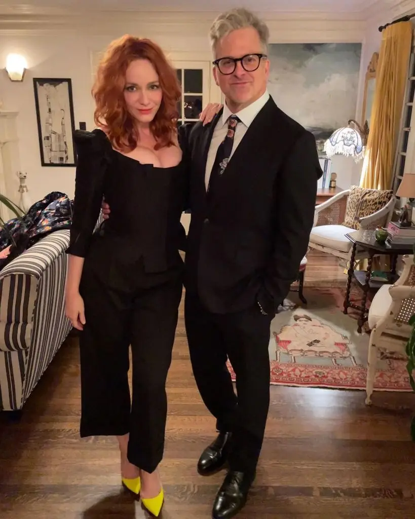 Christina Hendricks with fiancé George Bianchini