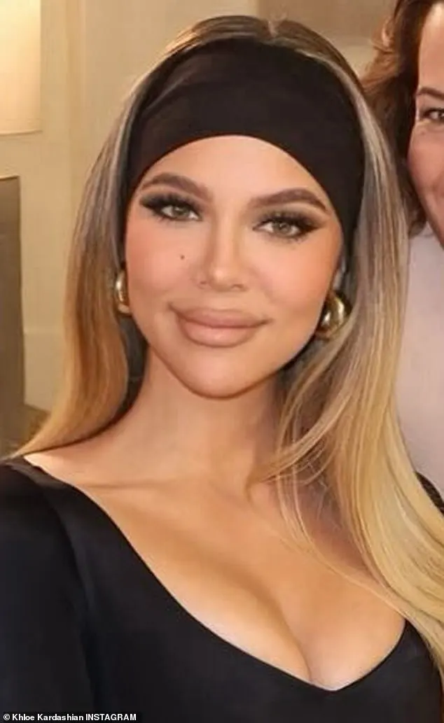 Kardashian's face looked very different in a photo shared to Instagram on Thursday morning. The generator added gold hoop earrings by adding a broad black headband that showed off her face by pulling her hair up. But the mother of two's countenance appeared distorted, likely from the use of a powerful filter