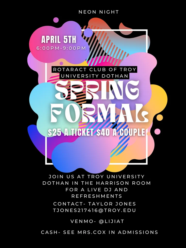 a flyer for the Spring Formal