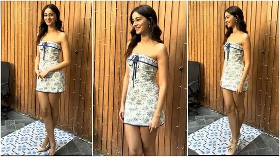 Ananya Pandey stuns in glam look at cousin's baby shower in Mumbai(HT photo/VarinderChawla)