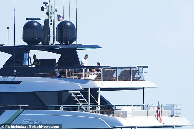 The sun deck is located at the back of the yacht where they were seen relaxing