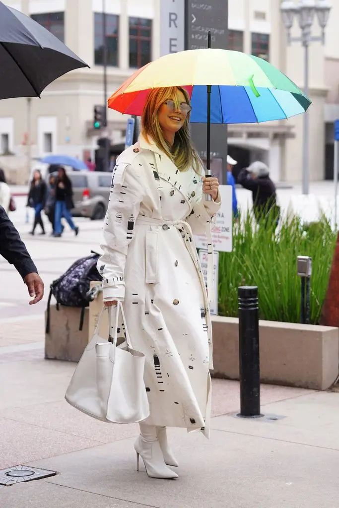 Heidi Klum in a white trench