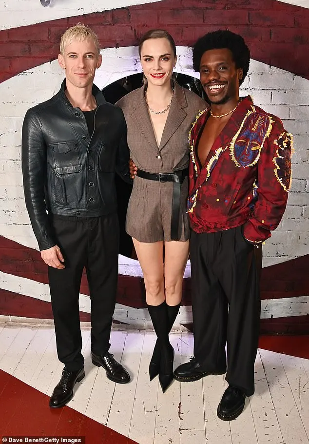 Cara beamed alongside her cast mates Luke Treadaway and Michael Ahomka-Lindsa